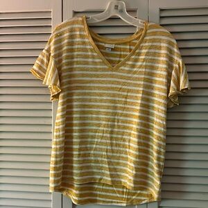 Yellow and White Striped Shirt